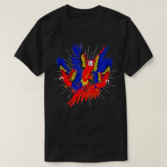 T-shirt Zoo d'oiseaux Animal Macaw Parrot (Design devant)