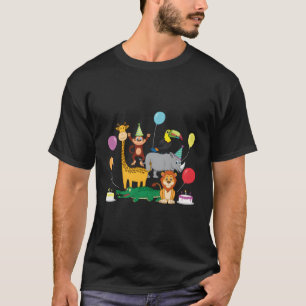 T-shirt Zoo Giraffe Animal Singe Lion Crocodile Anniversai