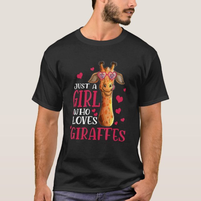 T-shirt Zoo Giraffe  Just A Girl Who Loves Giraffes (Devant)