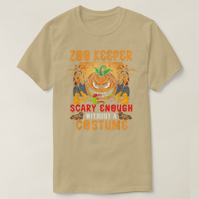 T-shirt Zoo Keeper Assez Effrayant Sans Costume Effrayant  (Design devant)