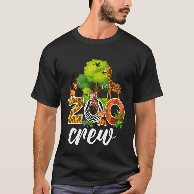 T-shirt Zoo Keeper Safari Wildlife Jungle Animals Zoo Crew (Devant)