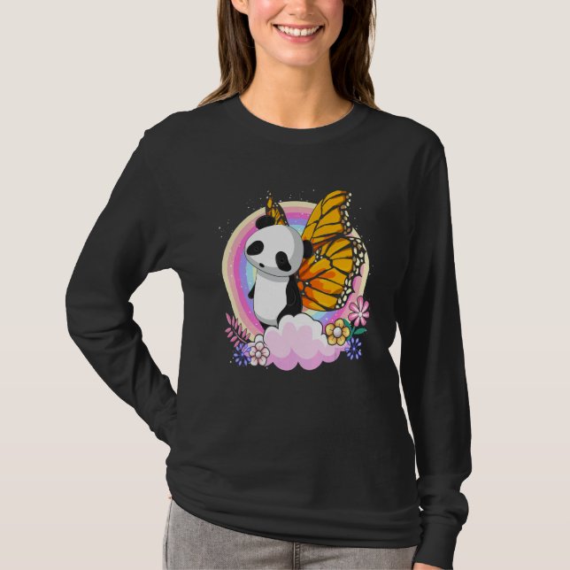 T-shirt Zoo mignon Imaginaire animal arc-en-ciel papillon  (Devant)