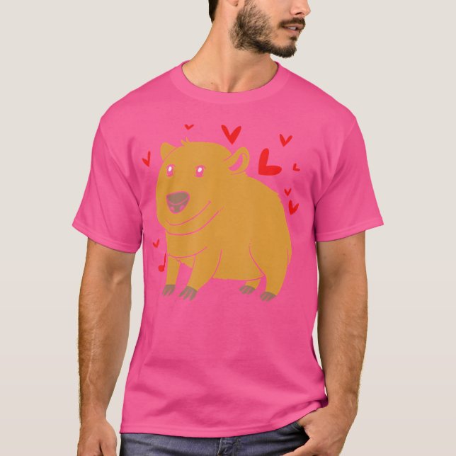 T-shirt Zoo Rodent I Love Capybara (Devant)