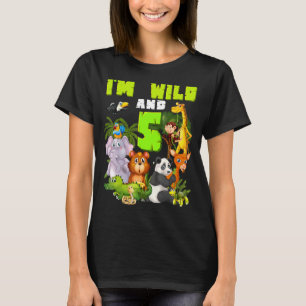T-shirt Zoo sauvage 5 ans Thème Anniversaire Safari Jungle