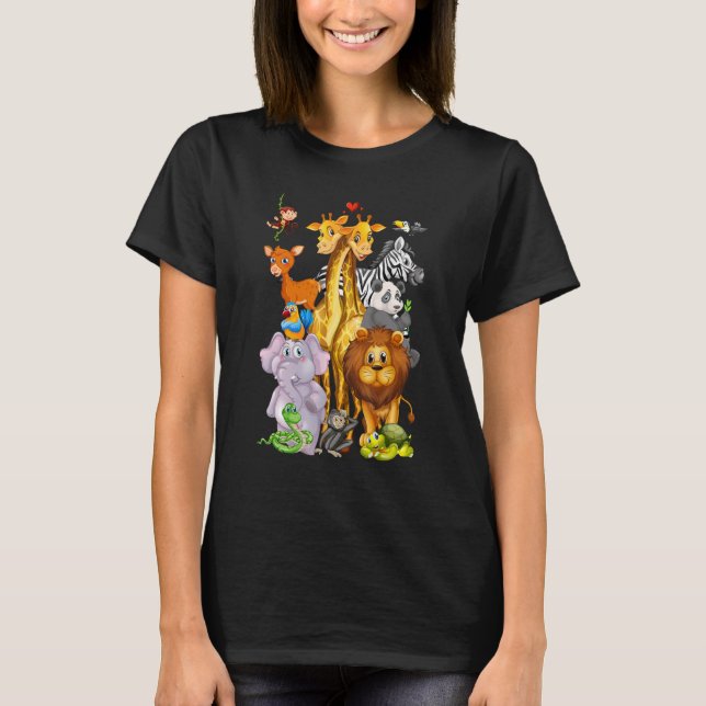 T-shirt Zoo Trip Cute Zoo Animals (Devant)