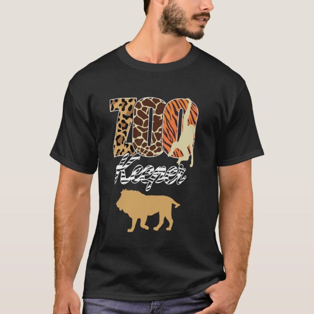 T-shirt Zookeeper African Animal Zebra Empreinte de léopar (Devant)