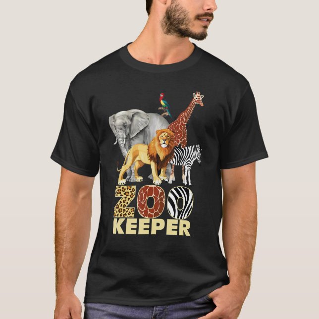 T-shirt Zookeeper Costume African Animals Savanna Zoo Keep (Devant)