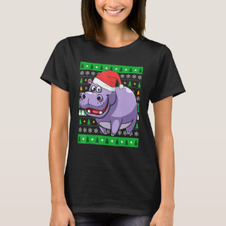 T-shirt Zookeeper Égypte Animal Hippo laids Noël