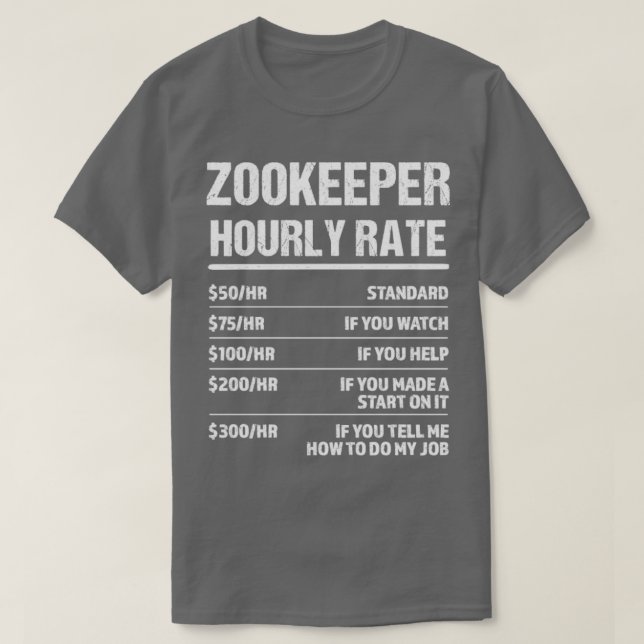 T-shirt Zookeeper Horaire Note Drôle Anniversaire Cadeau (Design devant)