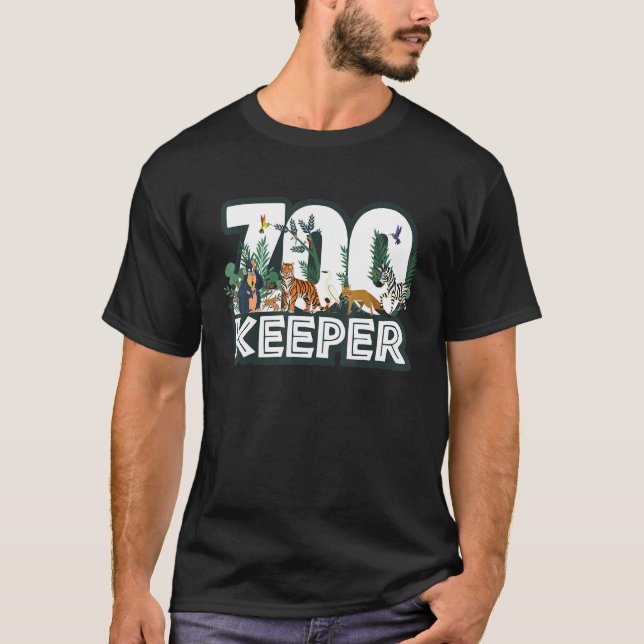 T-shirt Zookeeper Wild Woods Jungle Tropical Forest Animal (Devant)