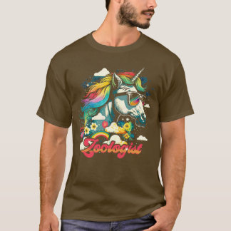 T-shirt Zoologiste de la licorne arc-en-ciel