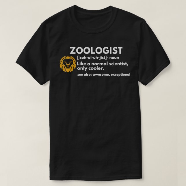T-shirt Zoologiste Définition Funny Zoologie Science Cadea (Design devant)