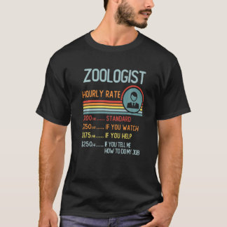 T-shirt Zoologiste Taux horaire Rétro Titre du travail