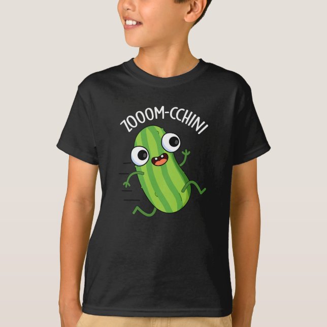 T-shirt Zoom-cchini Funny Zucchini Pun Dark BG (Devant)