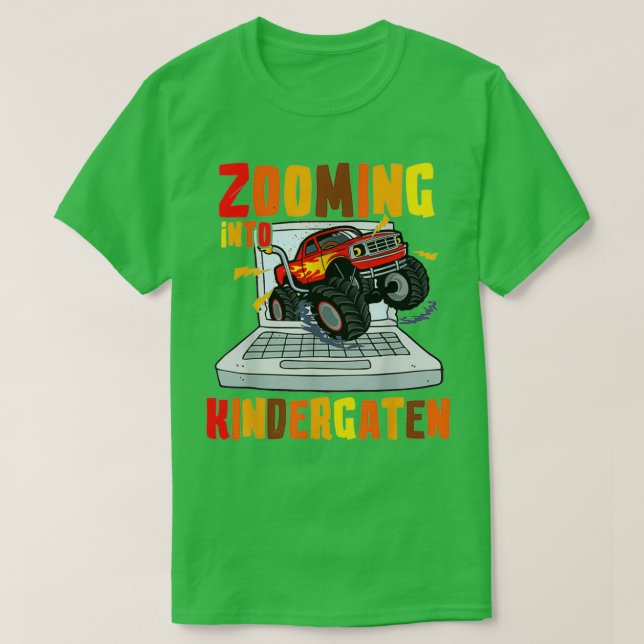 T-shirt Zoom Dans La Maternelle Monster Truck Retour À (Design devant)