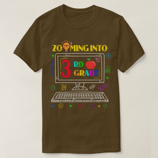 T-shirt Zoom en 3e année Retour à l'école virtuel Onli (Design devant)