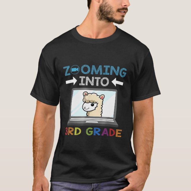 T-shirt Zoom en 3e année Virtual Retour à l'école enfant (Devant)