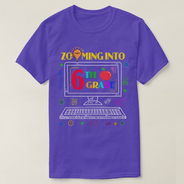 T-shirt Zoom en 6e année Retour à l'école virtuel Onli (Design devant)