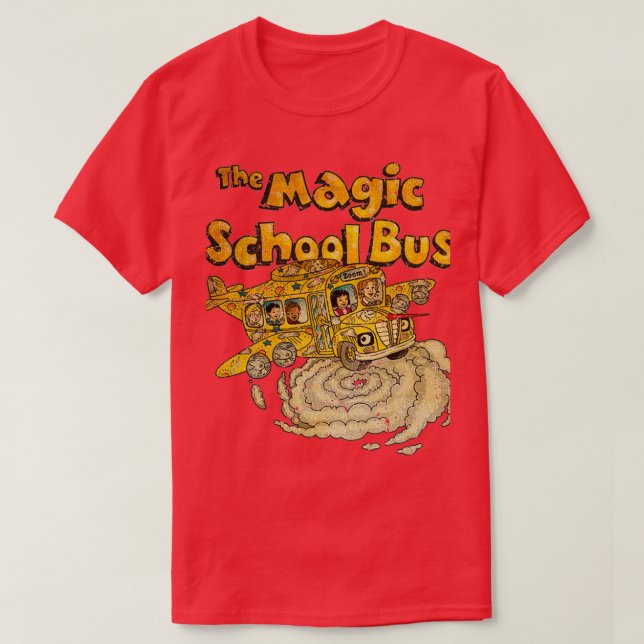 T-SHIRT ZOOM LE RÉTRO DU BUS DE L'ÉCOLE MAGIQUE (Design devant)