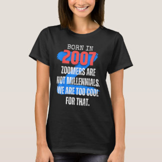 T-shirt Zoomer Gen Z Born In 2007 Humor Sarcasm  Men and W