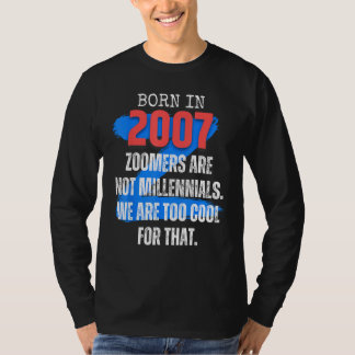 T-shirt Zoomer Gen Z Né En 2007 Humour Sarcasme Hommes et