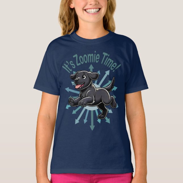 T-shirt Zoomie Time Black Lab (Devant)