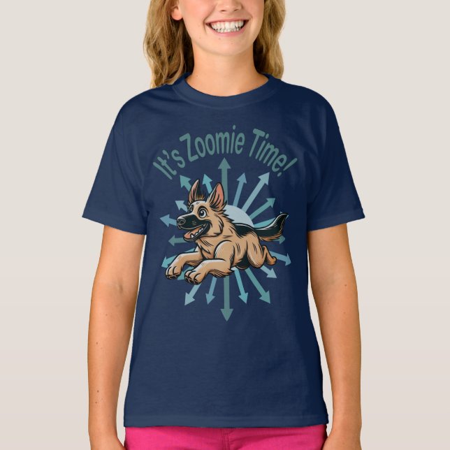 T-shirt Zoomie Time German Shepherd (Devant)
