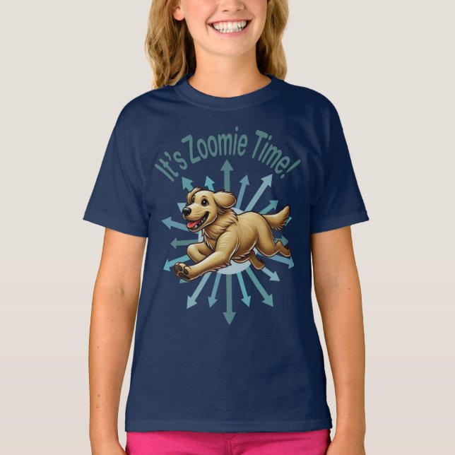 T-shirt Zoomie Time Golden Retriever (Devant)