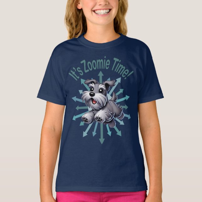 T-shirt Zoomie Time Miniature Schnauzer (Devant)