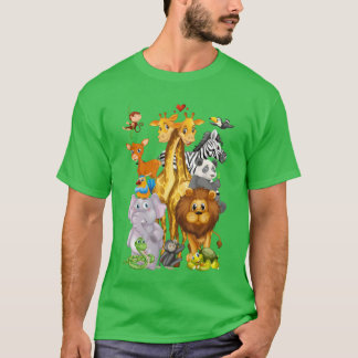T-shirt Zoorip Cute Zoo Animals retro