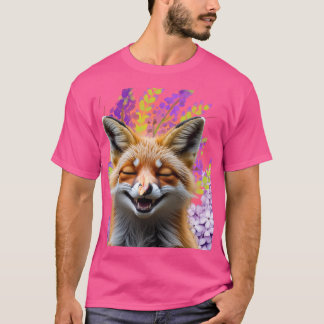 T-shirt Zorro tierno entre flores