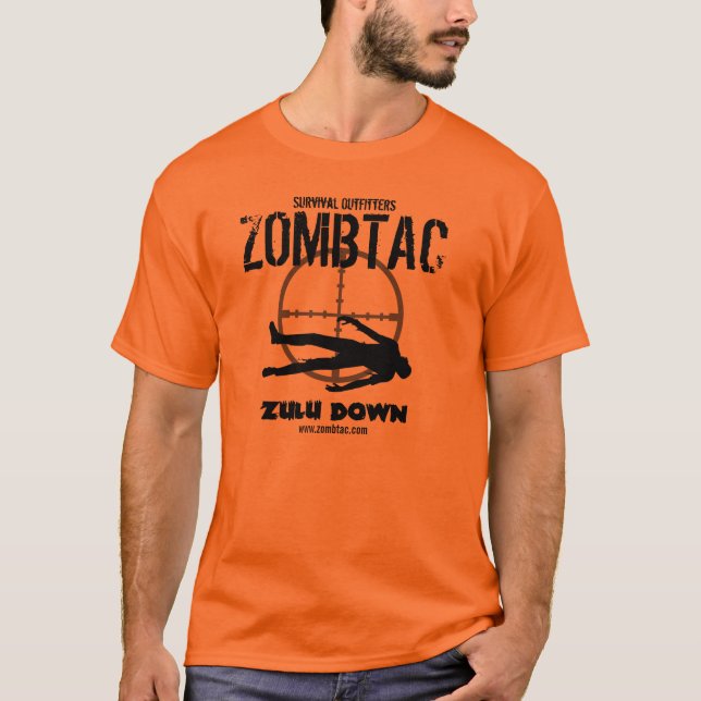 T-shirt Zoulou tactique de zombi "vers le bas ! " (Devant)