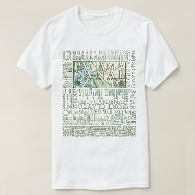 T-shirt ZPC - Zone du canal de Panama avec carte (Design devant)