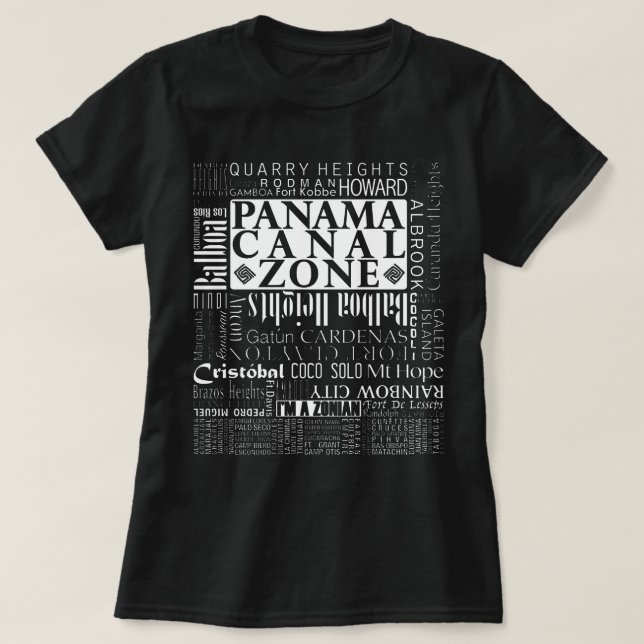 T-shirt ZPC - Zone du canal de Panama en blanc (Design devant)