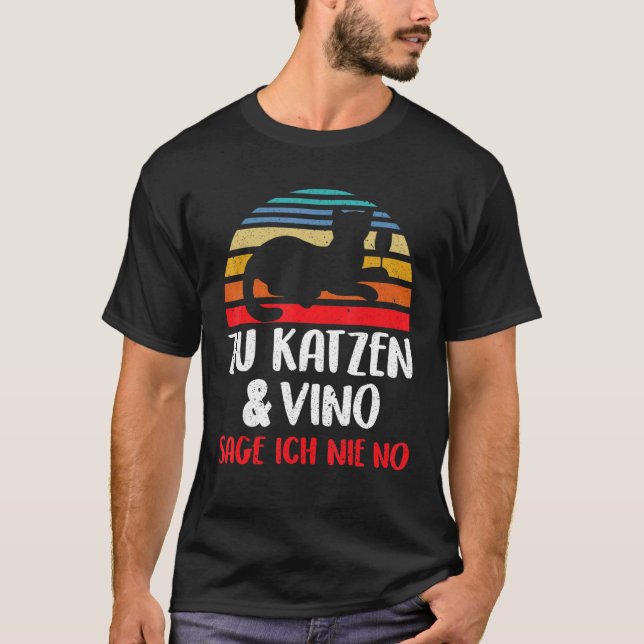 T-shirt Zu Vino Sag Ich Nie No Weintrinker Vin Chat (Devant)