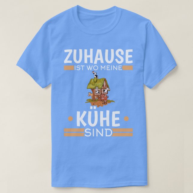 T-shirt Zuhause Ist Wine Meine Khe Sind Lustiges Landwirt  (Design devant)