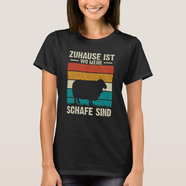 T-shirt Zuhause Ist Wine Meine Schafe Sind (Devant)