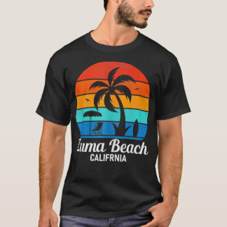 T-shirt Zuma Beach Californie Palm Tree Vintage Sunset Sum