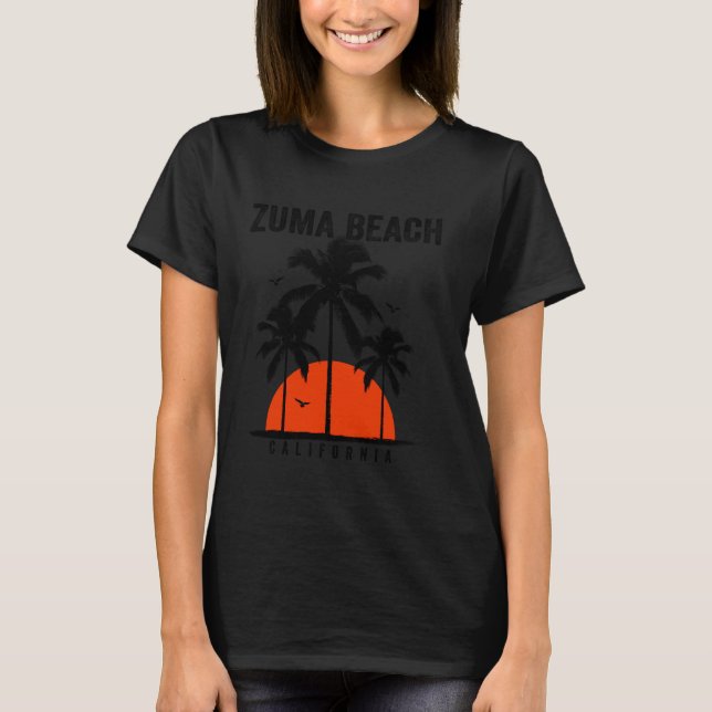 T-shirt Zuma Beach Californie Surf Surf Surf (Devant)