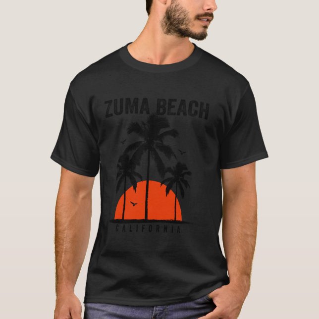 T-shirt Zuma Beach Californie Surf Surf Surf (Devant)