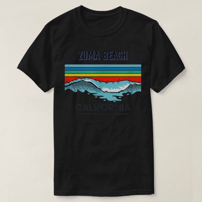 T-shirt Zuma Beach Souvenir California Reminder (Design devant)