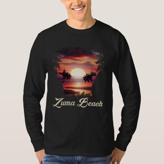 T-shirt Zuma Beach Vibrant Sunset Malibu California (Devant)