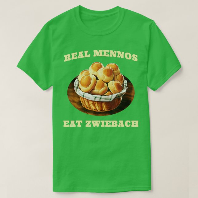 T-shirt Zwiebach Mennonite pain pain pain cuisson Zwiback (Design devant)