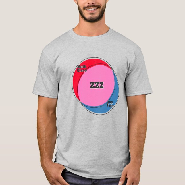 T-shirt ZZZ Math Classe Nap Temps Vénn diagramme (Devant)