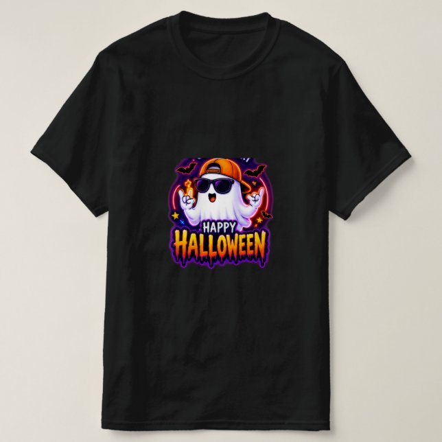 T-ShirtFantôme Cool T-shirt Joyeux Halloween (Design devant)