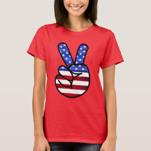 T-SHIRTS 4 JUILLET SIGNE DE PAIX DU DRAPEAU AMÉRIC