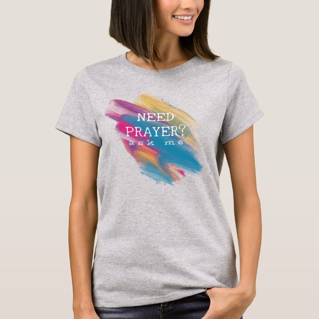 T-shirts à base de foi pour femmes avec texte blan (Devant)