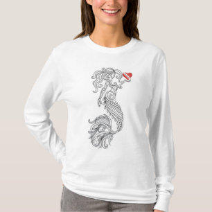 T-shirts à long tamis à manches pour femmes de D