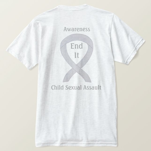 T-shirts à ruban pour la sensibilisation aux agres (Design dos)