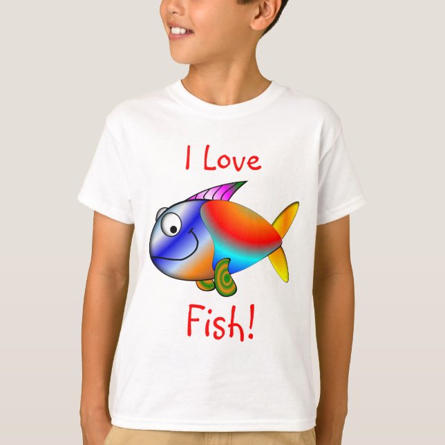 T-shirts AIME POISSONS d'enfants "JE" (Devant)